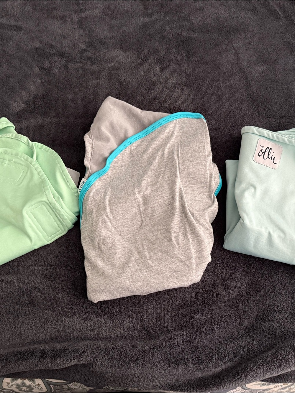 Lot of: Halo Gray Swaddle & 2 Ollie swaddles